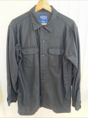 Pendleton Black Wool Board Shirt